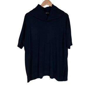 Kerisma Womens M/L Short‎ Sleeve Turtle Neck Oversized Mercerized Wool Blend Top